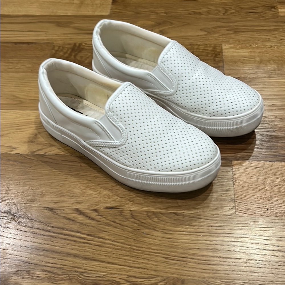 Soda brand White Perforated Slip-On Sneakers size 7.5